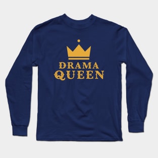 Classy Retro Drama Queen Crown Long Sleeve T-Shirt